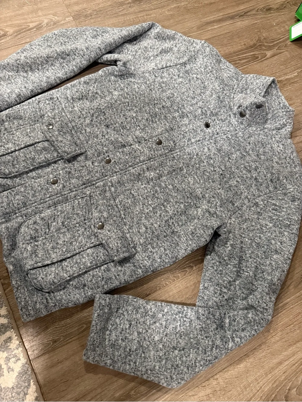 Banana Republic Heather Gray Knit Button-Up Jacket